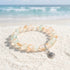 Protect Ocean Life Shell Pendant Rescue Bracelet – Recycled 8mm Frosted Gold-Speckled Glass Beads - Orange Blue - Approx. 6.93"/17.6cm - image 8