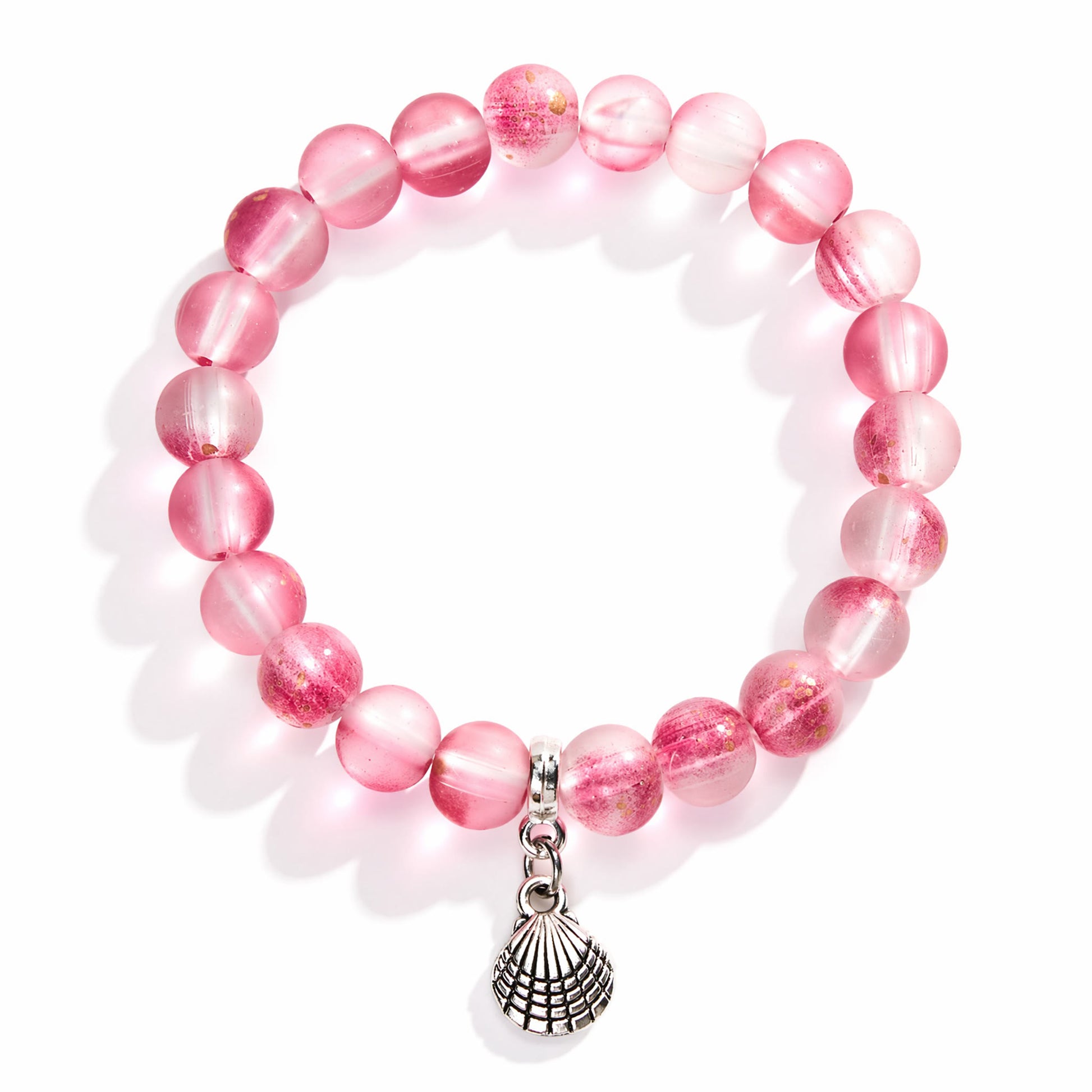 Protect Ocean Life Shell Pendant Rescue Bracelet – Recycled 8mm Frosted Gold-Speckled Glass Beads - image 11