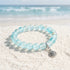 Protect Ocean Life Shell Pendant Rescue Bracelet – Recycled 8mm Frosted Gold-Speckled Glass Beads - Blue - Approx. 6.93"/17.6cm - image 12