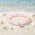 Protect Dolphins & Marine Life Rescue Bracelet – Recycled 8mm Frosted Gold-Speckled Glass Beads - Light Purple - Approx. 6.93"/17.6cm - image 8
