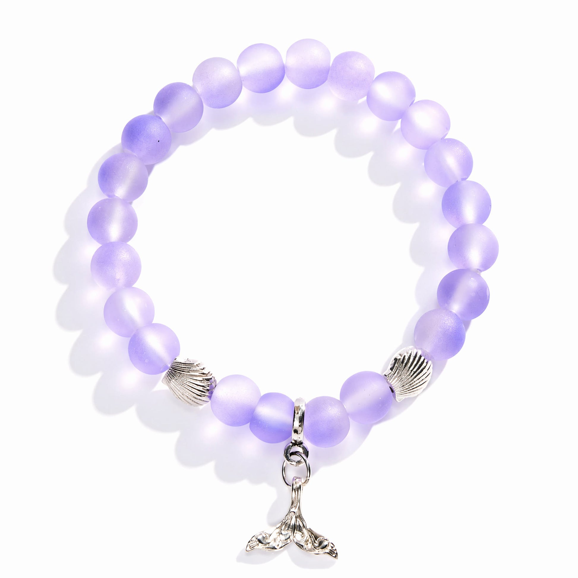 Shell & Whale Tail Save Sea Animals Bracelet – Recycled 8mm Frosted Glass Beads Supporting Ocean Cleanup  - image 5