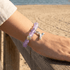 Shell & Whale Tail Save Sea Animals Bracelet – Recycled 8mm Frosted Glass Beads Supporting Ocean Cleanup  - image 1