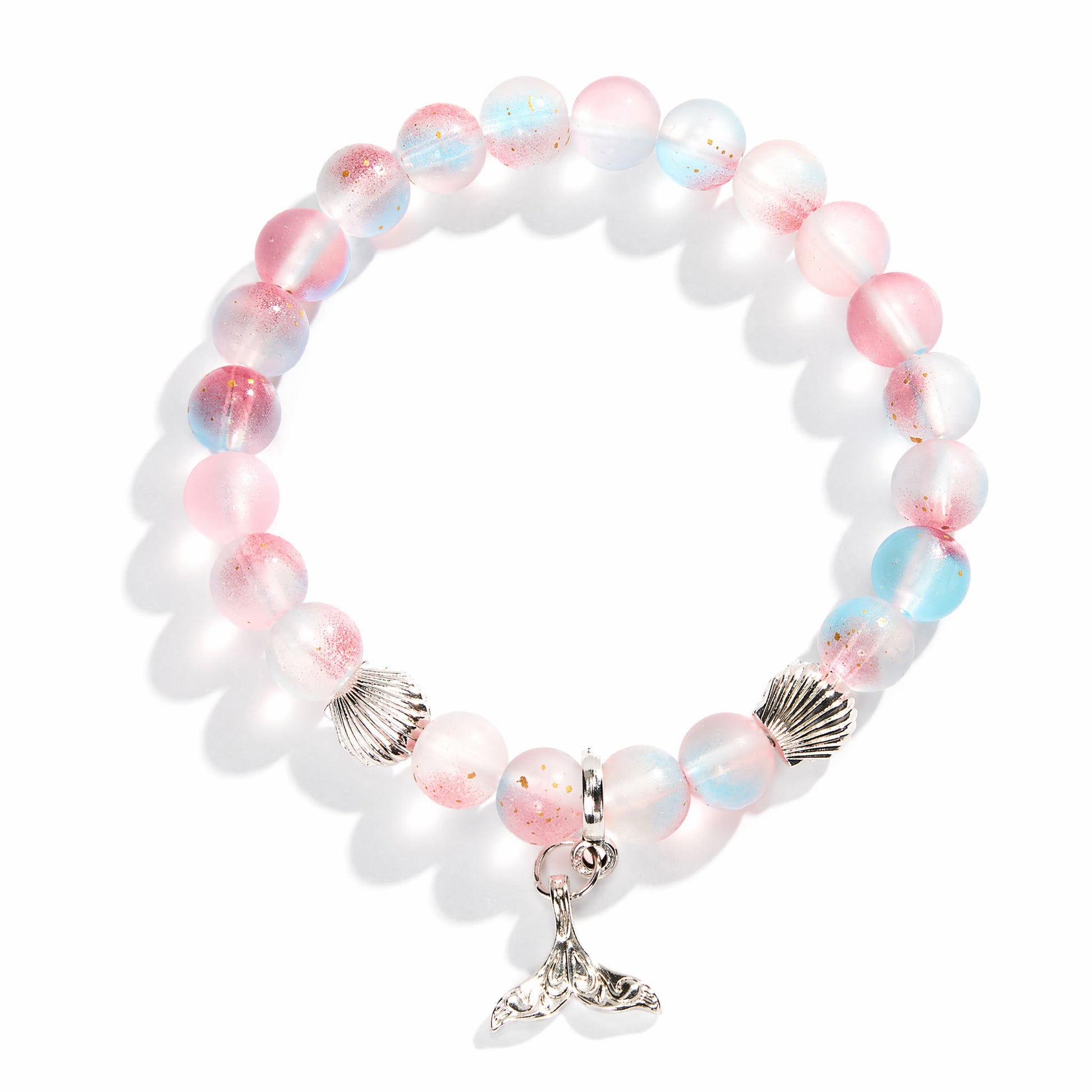 Whale Tail Guardian Bracelet – Recycled 8mm Frosted Gold-Speckled Glass Beads to Save Marine Life - image 11