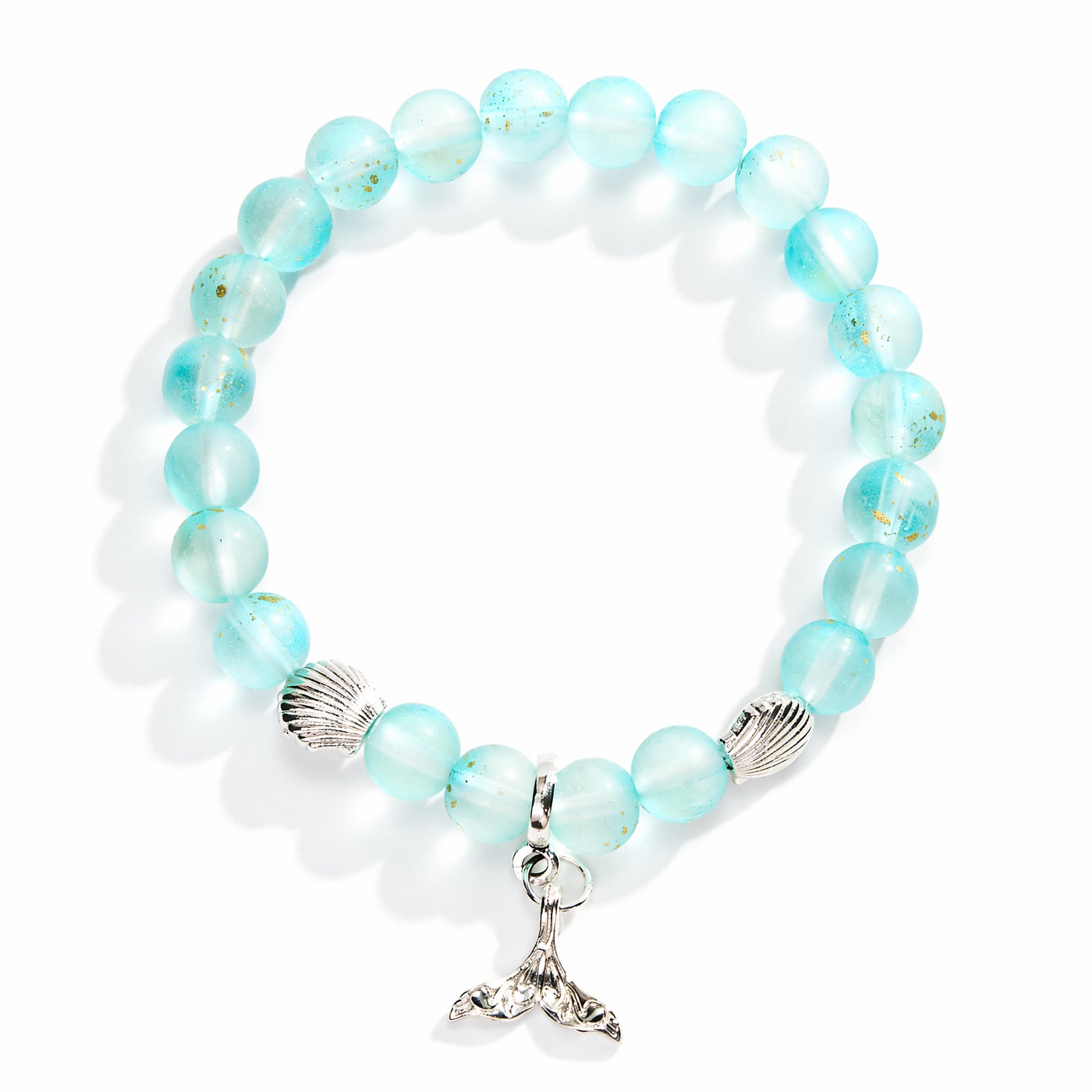 Whale Tail Guardian Bracelet – Recycled 8mm Frosted Gold-Speckled Glass Beads to Save Marine Life - image 13