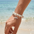 Whale Tail Guardian Bracelet – Recycled 8mm Frosted Gold-Speckled Glass Beads to Save Marine Life - image 9