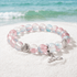 Whale Tail Guardian Bracelet – Recycled 8mm Frosted Gold-Speckled Glass Beads to Save Marine Life - Red Blue - Approx. 6.93"/17.6cm - image 10