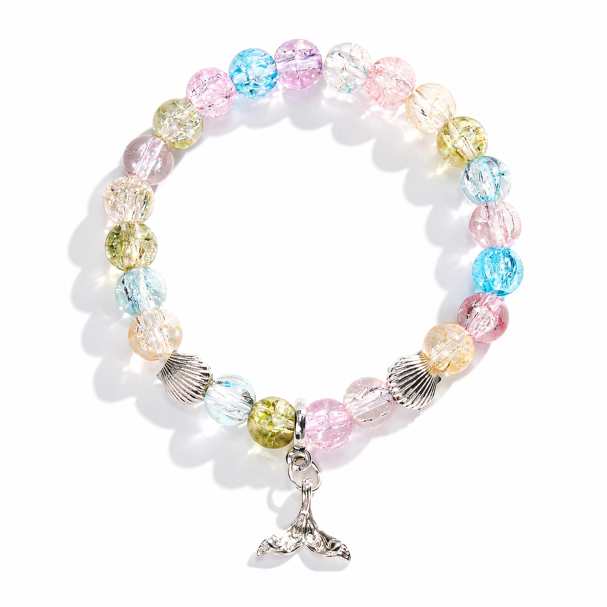 Save The Whales Recycled Glass Beads Bracelet – Whale Tail Charm With 8mm Glass Beads For Ocean Lovers - image 4