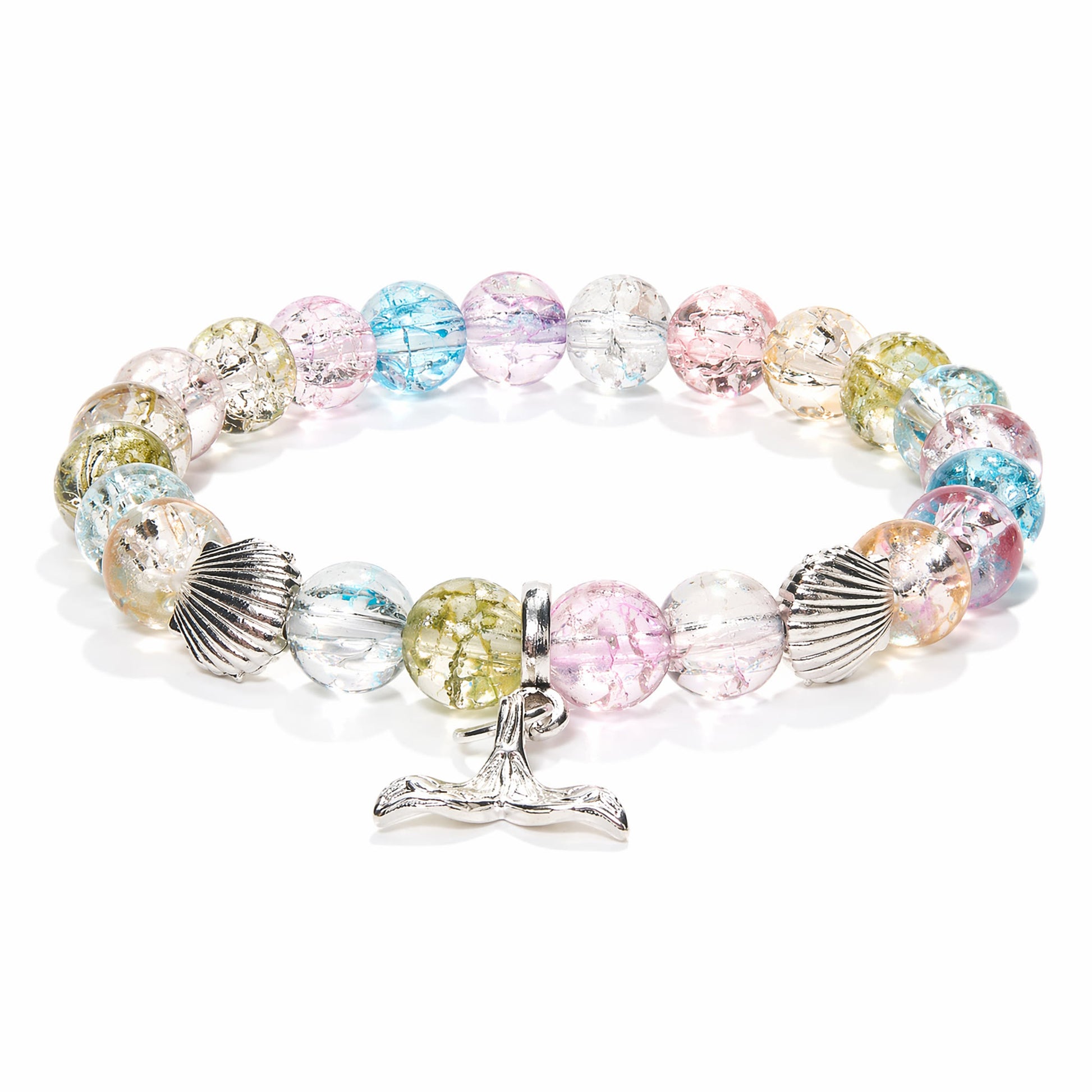 Save The Whales Recycled Glass Beads Bracelet – Whale Tail Charm With 8mm Glass Beads For Ocean Lovers - image 5