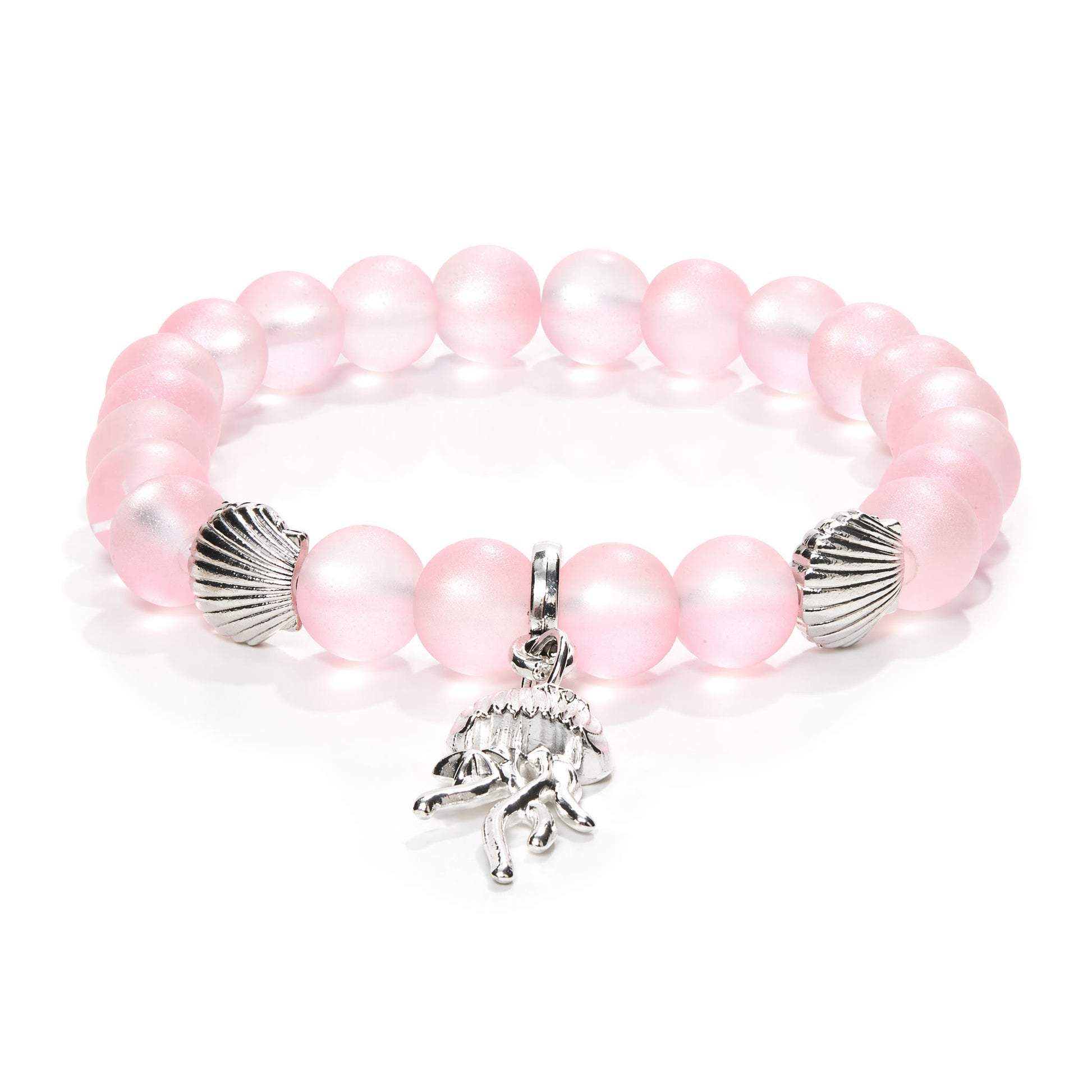 Save The Jellyfish Conservation Bracelet – Recycled 8mm Frosted Glass Beads From Ocean Waste - image 0