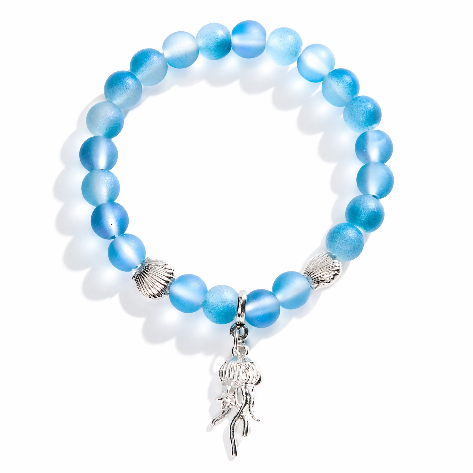 Save The Jellyfish Conservation Bracelet – Recycled 8mm Frosted Glass Beads From Ocean Waste - image 9