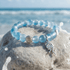 Save The Jellyfish Conservation Bracelet – Recycled 8mm Frosted Glass Beads From Ocean Waste - Blue - Approx. 6.93"/17.6cm - image 6