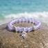 Save The Jellyfish Conservation Bracelet – Recycled 8mm Frosted Glass Beads From Ocean Waste - Purple - Approx. 6.93"/17.6cm - image 10
