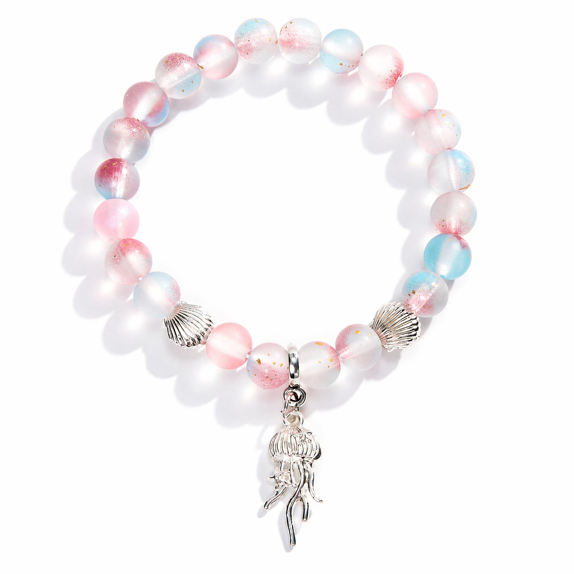 Ocean Cleanup Protect Marine Life Jellyfish Bracelet – Recycled 8mm Frosted Gold-Speckled Glass Beads - image 16
