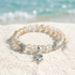 Ocean Cleanup Protect Marine Life Jellyfish Bracelet – Recycled 8mm Frosted Gold-Speckled Glass Beads - Orange Blue - Approx. 6.93"/17.6cm - image 11