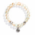 Seashell Charm Bracelet For Marine Conservation- Recycled 8mm Frosted Gold-speckled Glass Beads - image 7