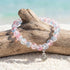 Seashell Charm Bracelet For Marine Conservation - Recycled 8mm Frosted Gold-speckled Glass Beads - Red Blue - Approx. 6.93"/17.6cm - image 16