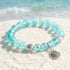 Seashell Charm Bracelet For Marine Conservation- Recycled 8mm Frosted Gold-speckled Glass Beads - image 13