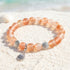 Seashell Charm Bracelet For Marine Conservation - Recycled 8mm Frosted Gold-speckled Glass Beads - image 10