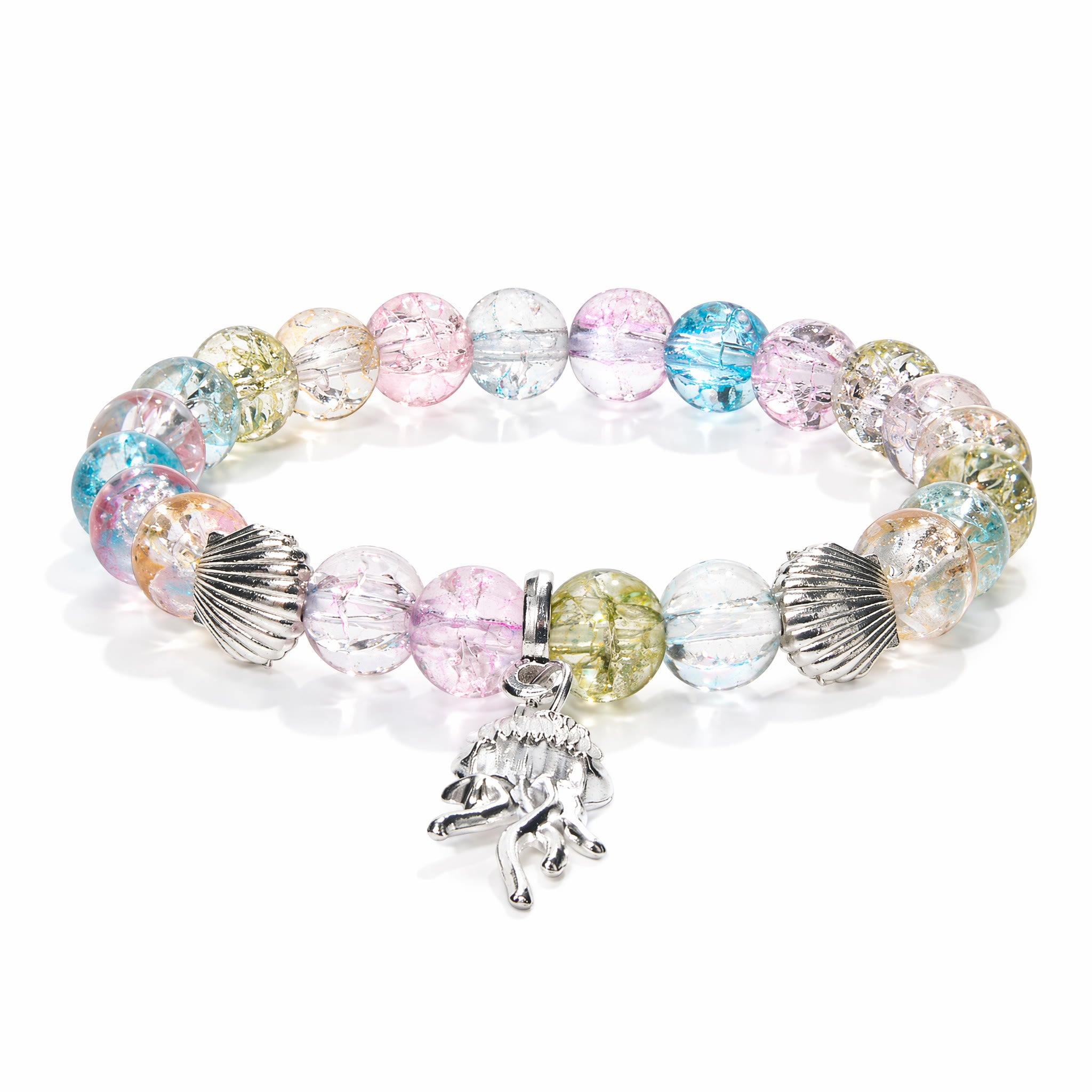 Rainbow Guardians of The Jellyfish Bracelet – Recycled 8mm Glass Beads To Save The Ocean - image 0