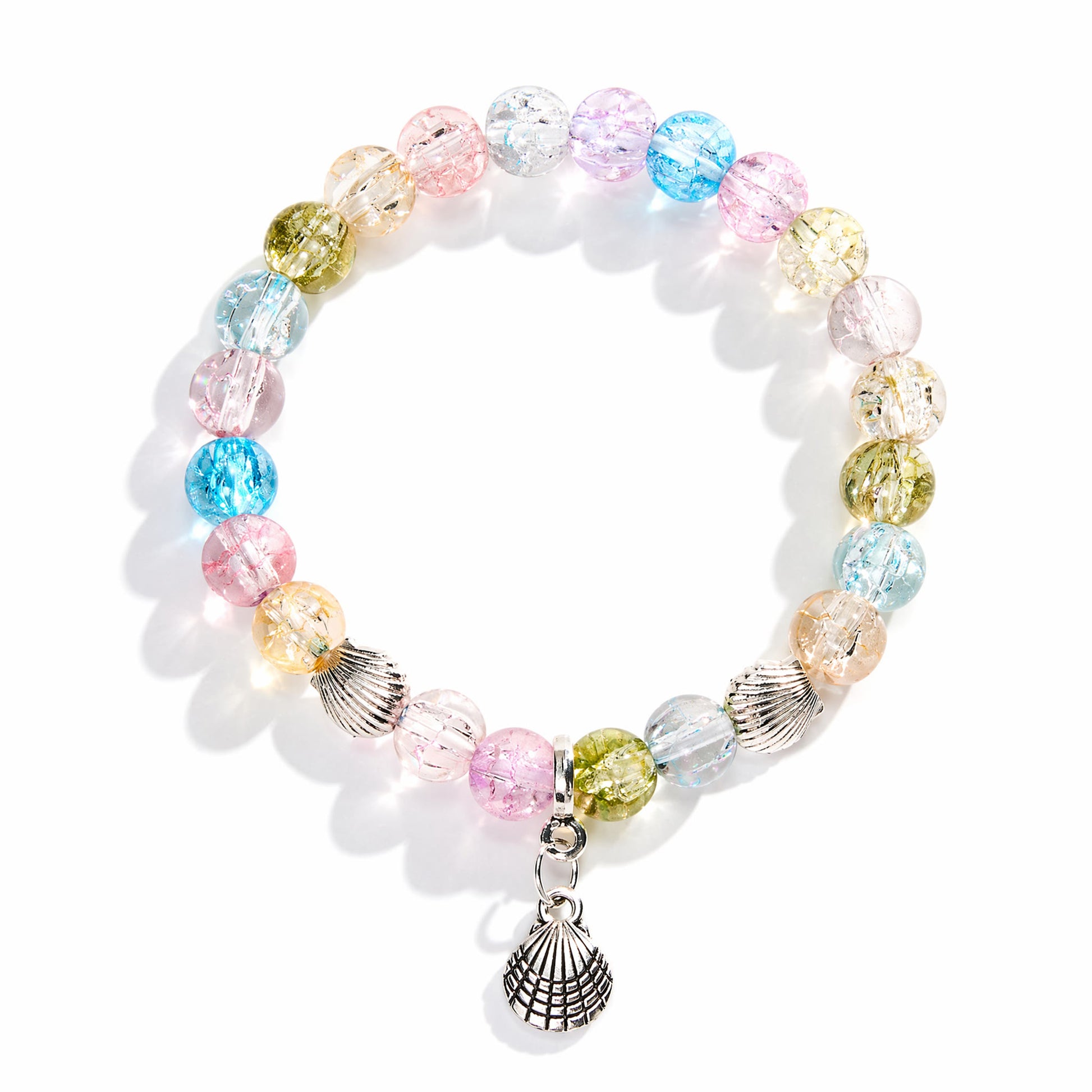 Rainbow Seashell Bracelet - Recycled 8mm Glass Beads | Ocean Cleanup Bracelet for Marine Conservation - image 6