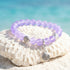 Marine Animal Protection Seashell Charm Bracelet – Recycled 8mm Glass Beads Made From Ocean Waste - Purple - Approx. 6.93"/17.6cm - image 7