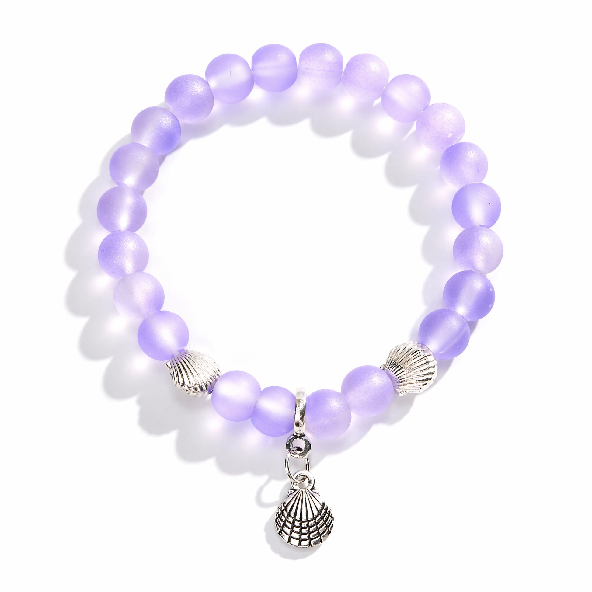 Marine Animal Protection Seashell Charm Bracelet – Recycled 8mm Glass Beads Made From Ocean Waste - image 9