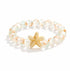Support Clean Ocean Project Starfish Bracelet - Recycled 8mm Frosted Gold-Speckled Glass Beads - image 0
