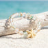 Support Clean Ocean Project Starfish Bracelet - Recycled 8mm Frosted Gold-Speckled Glass Beads - image 5