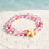 Support Clean Ocean Project Starfish Bracelet - Recycled 8mm Frosted Gold-Speckled Glass Beads - Red - Approx. 6.93"/17.6cm - image 8