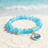 Save The Whales Conservation Bracelet - Blue Crackle Recycled 8mm Frosted Gold-Speckled Glass Beads - image 6