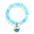 Save The Whales Conservation Bracelet - Blue Crackle Recycled 8mm Frosted Gold-Speckled Glass Beads - image 0