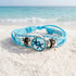 Save The Ocean Recycled Braided Leather Starfish Bracelet | Protect Marine Animals - Blue - 6.69"+1.97"/17+5cm - image 2