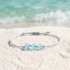 3 Wishes For The Ocean Guardian Braided Bracelet - Recycled Sea Glass Made From Ocean Waste - Ocean Blue - Adjustable (Max 11.6inch / 29.5cm) - image 0