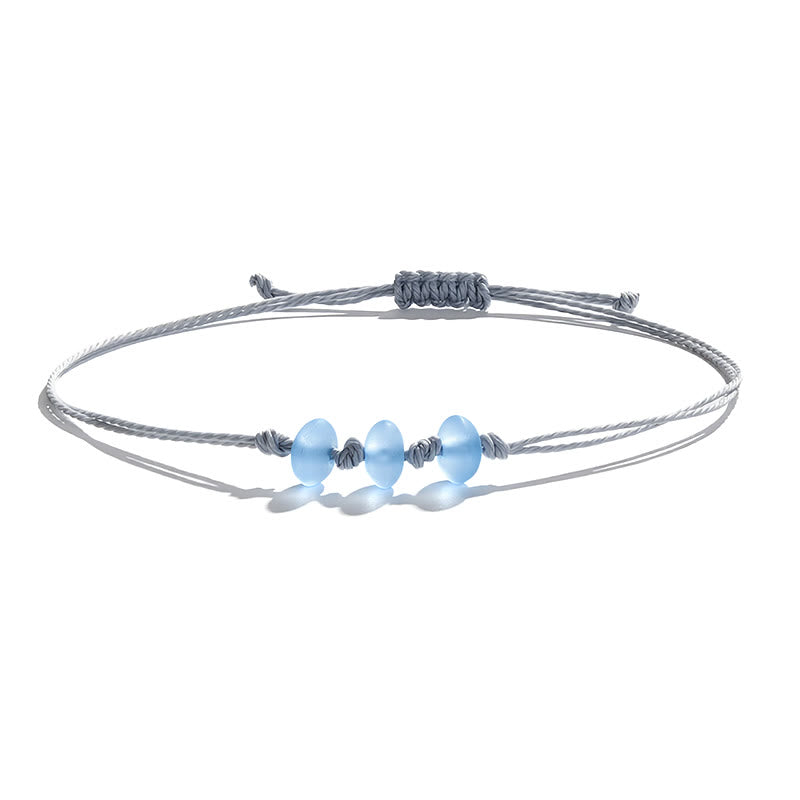 The Ocean Trinity Braided Bracelet - Recycled Sea Glass Beads For Saving Marine Animals - image 7