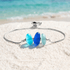 Save The Ocean Triple Bracelet - Recycled Handcrafted Multicolor Sea Glass Beads - Blue - Adjustable (Max 9.45inch / 24cm) - image 0