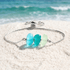 Save The Ocean Triple Bracelet - Recycled Handcrafted Multicolor Sea Glass Beads - Blue Green - Adjustable (Max 9.45inch / 24cm) - image 5