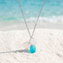 Saves Marine Animals The Ocean Tears Necklace - Recycled Triple Frosted Sea Glass Drop Pendant - Blue Pink - 19.7inch / 50cm - image 8