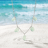 Supports Sea Rescue Ocean Goddess Dangle Necklace - Recycled 5 Teardrop Frosted Sea Glass Charms - LIght Green - 19.7inch / 50cm - image 7