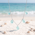 Supports Sea Rescue Ocean Goddess Dangle Necklace - Recycled 5 Teardrop Frosted Sea Glass Charms - Light Blue - 19.7inch / 50cm - image 6