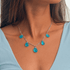 Supports Sea Rescue Ocean Goddess Dangle Necklace - Recycled 5 Teardrop Frosted Sea Glass Charms - image 1