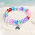 Save The Ocean Whale Bracelet - Recycled 8mm Frosted Sea Glass Beads With Whale Tail Charm - Rainbow - Approx. 6.93"/17.6cm - image 10