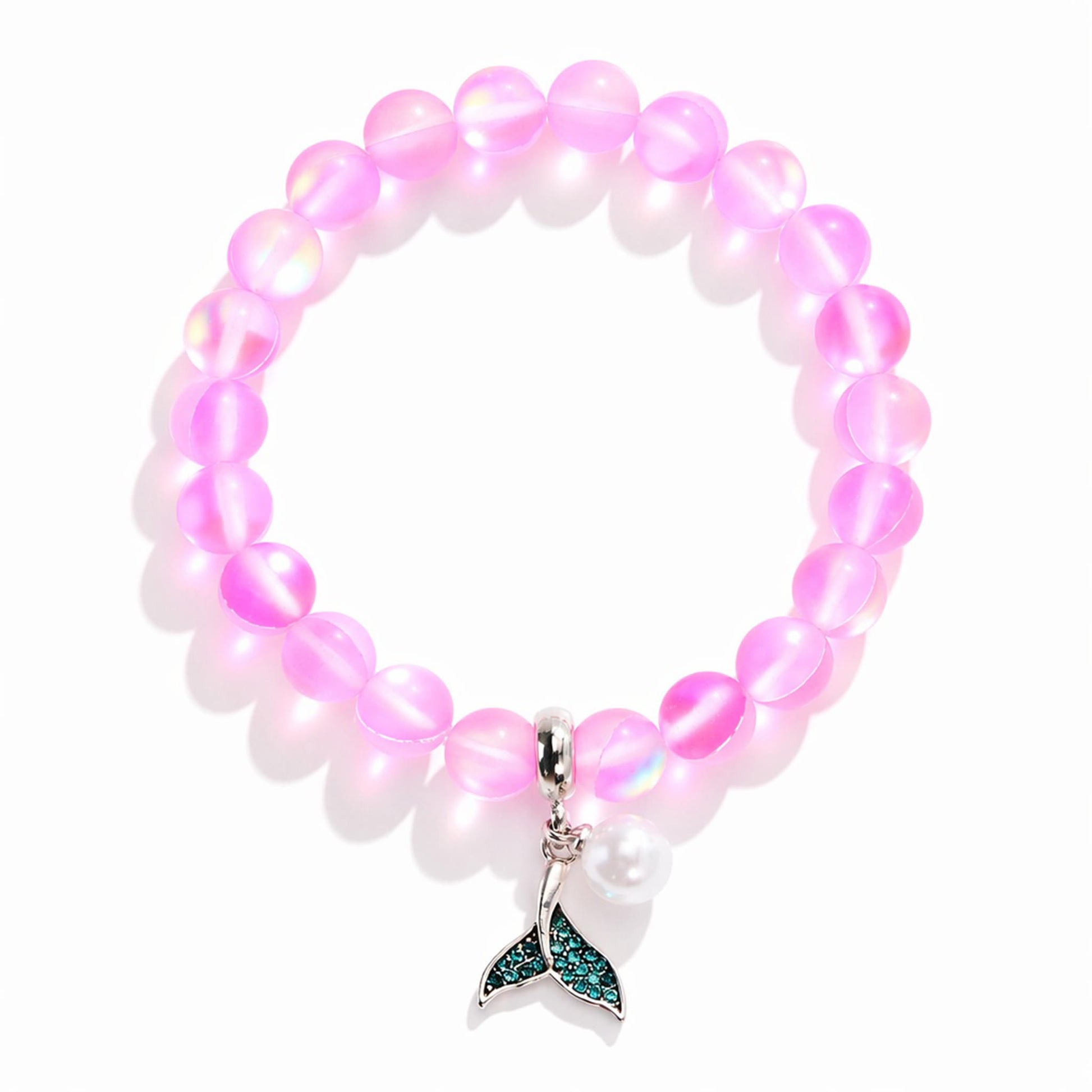 Save The Ocean Whale Bracelet - Recycled 8mm Frosted Sea Glass Beads With Whale Tail Charm - image 24
