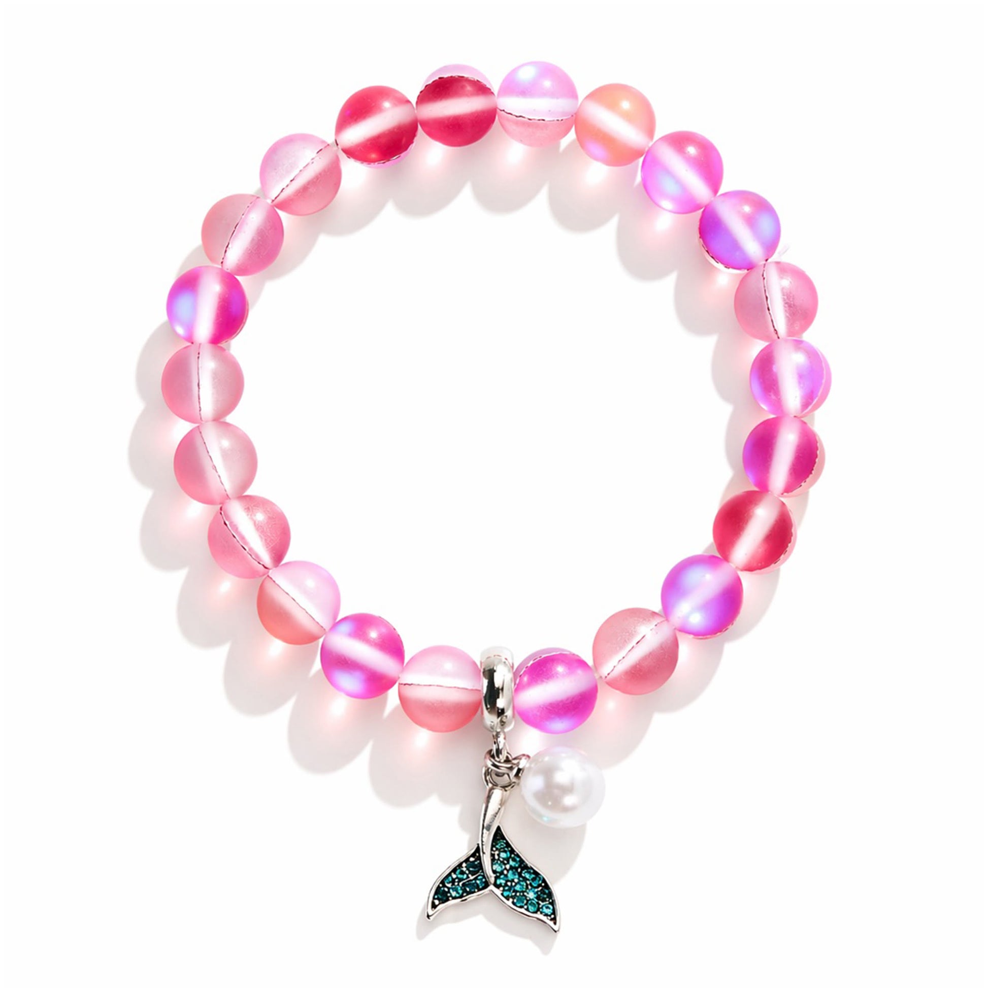 Save The Ocean Whale Bracelet - Recycled 8mm Frosted Sea Glass Beads With Whale Tail Charm - image 9