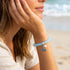 Save The Ocean Whale Bracelet - Recycled 8mm Frosted Sea Glass Beads With Whale Tail Charm - image 1
