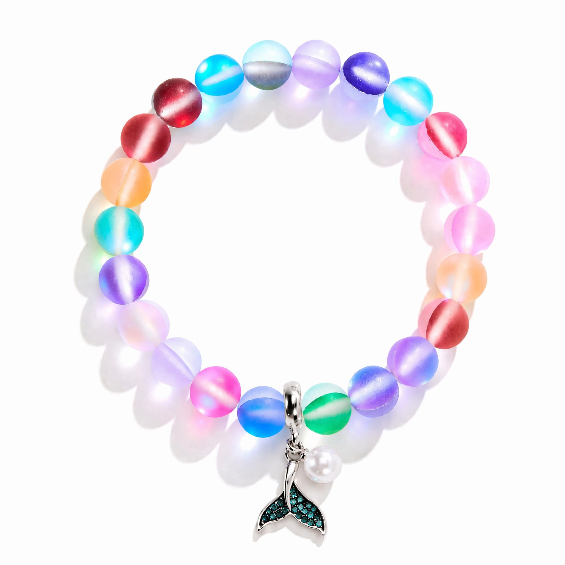 Save The Ocean Whale Bracelet - Recycled 8mm Frosted Sea Glass Beads With Whale Tail Charm - image 12