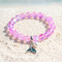 Save The Ocean Whale Bracelet - Recycled 8mm Frosted Sea Glass Beads With Whale Tail Charm - Pink - Approx. 6.93"/17.6cm - image 22