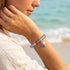 Save The Ocean Whale Bracelet - Recycled 8mm Frosted Sea Glass Beads With Whale Tail Charm - image 11
