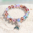 Save The Ocean Whale Bracelet - Recycled 8mm Frosted Sea Glass Beads With Whale Tail Charm - Red - Approx. 6.93"/17.6cm - image 25