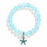 Supports Ocean Conservation Sea Stars Bracelet - Recycled 8mm Frosted Sea Glass Beads With Starfish Charm - image 0