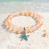 Supports Ocean Conservation Sea Stars Bracelet - Recycled 8mm Frosted Sea Glass Beads With Starfish Charm - Yellow - Approx. 6.93"/17.6cm - image 16